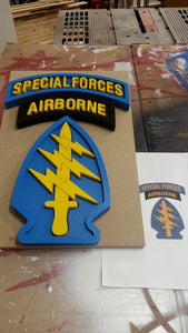 U.S. Army Special Forces Handmade Wall Plaque 12, 18 or 24 inches