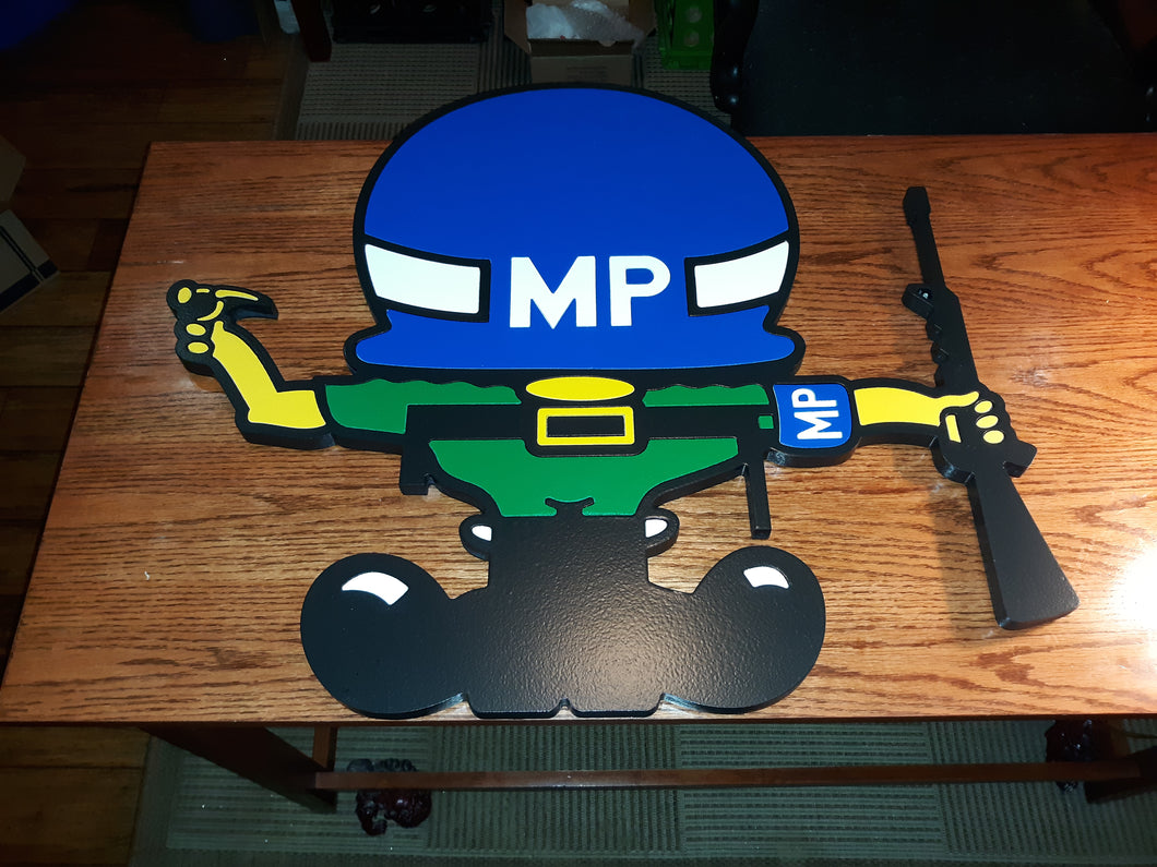 MP Helmet Guy 24 x 28 inch Handmade Wall Plaque
